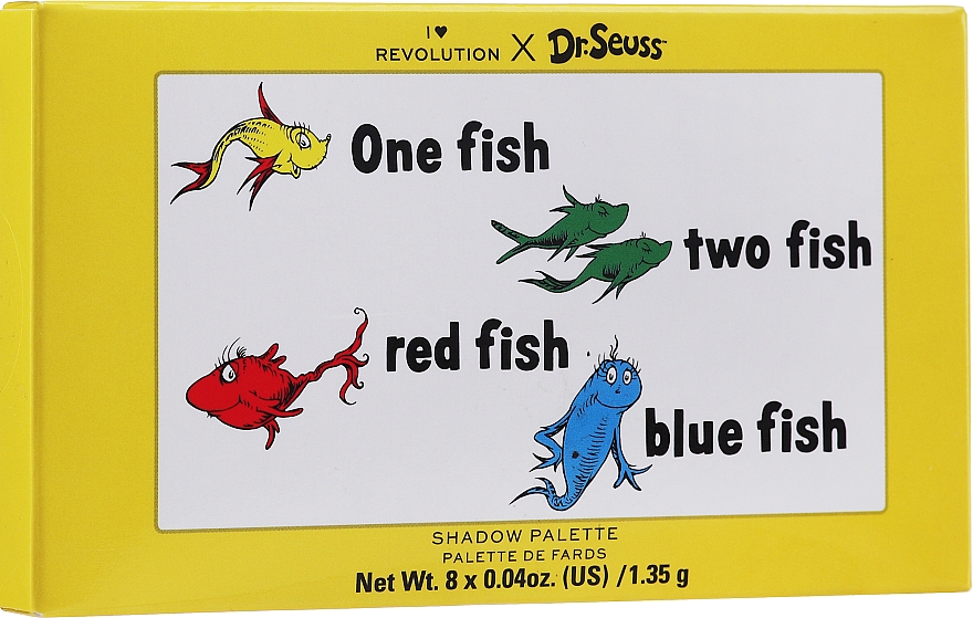 Палетка тіней для повік - I Heart Revolution Dr. Seuss One Fish Two Fish Red Fish Blue Fish Eyeshadow Palette — фото N2