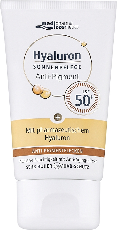 Антивіковий сонцезахисний крем проти пігментних плям і зморшок - Medipharma Cosmetics Hyaluron SPF 50+
