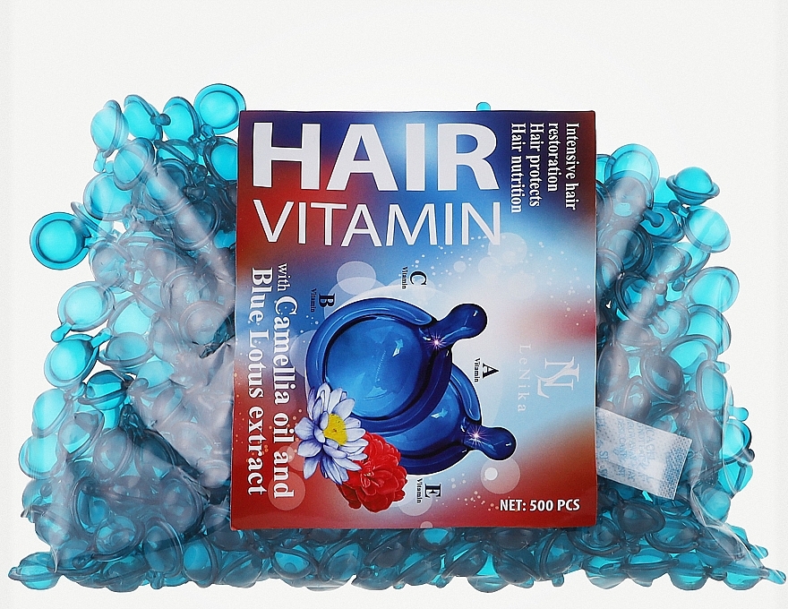 Витамины для волос с маслом камелии и экстрактом голубого лотоса - LeNika — фото N2