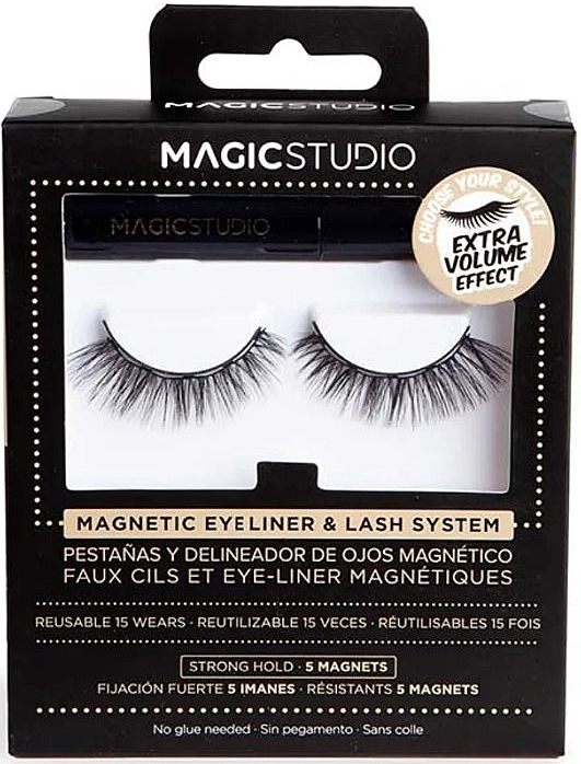 Магнітні накладні вії з підводкою для очей - Magic Studio Magnetic Eyelashes + Eyeliner Extra Volume Effect — фото N1