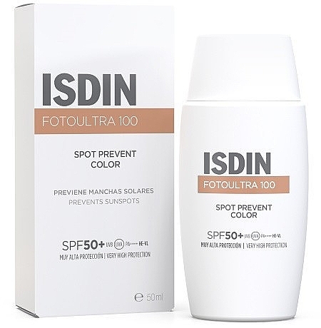 Сонцезахисний флюїд для обличчя - Isdin Fotoultra 100 Spot Prevent Colour SPF 50+ — фото N1