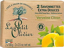 Мыло экстранежное, с экстрактом вербены и лимона - Le Petit Olivier 2 extra mild soap bars-Verbena and Lemon — фото N2