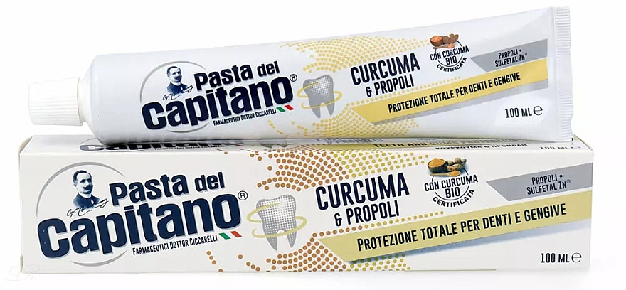 Зубная паста "Куркума и прополис" - Pasta Del Capitano, Turmeric & Propolis Ecological Packaging — фото N4