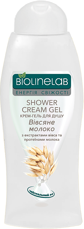 Крем-гель для душа "Овсяное молоко" - Biolinelab Shower Cream Gel