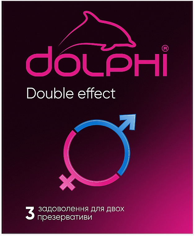 Презервативы с точками и ребрами, смазывающим, согревающим и пролонгирующим эффектом - Dolphi Double Effect — фото N1