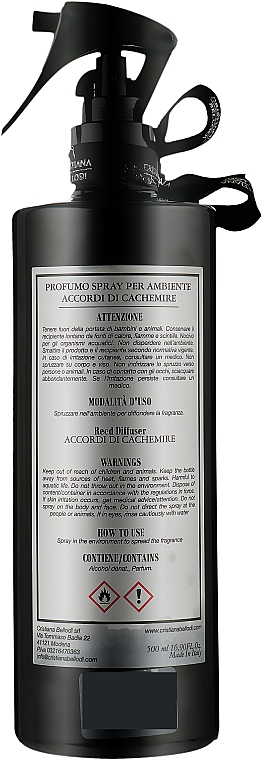 Арома-спрей для дому з ефірними оліями й спиртом "Cachemire Accords" - Cristiana Bellodi — фото N3