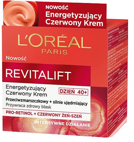 Червоний денний крем для обличчя - L`Oreal Revitalift Red Cream 40+ — фото N2