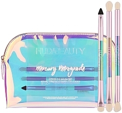 Духи, Парфюмерия, косметика Набор - Huda Beauty Mercury Retrograde Brush Set (brush/*3 pc + bag)