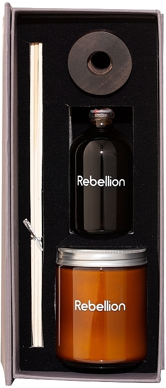 Набор "Пьянящее ожидание горячего секса" - Rebellion (diffuser/100ml + candle/200g) — фото N3