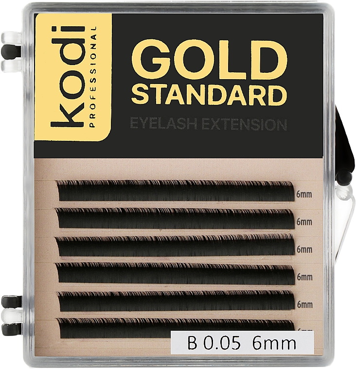 Накладные ресницы Gold Standart B 0.05 (6 рядов: 6 мм) - Kodi Professional — фото N1