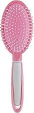 Парфумерія, косметика Щітка для волосся овальна, С0235, рожева з білою ручкою - Rapira