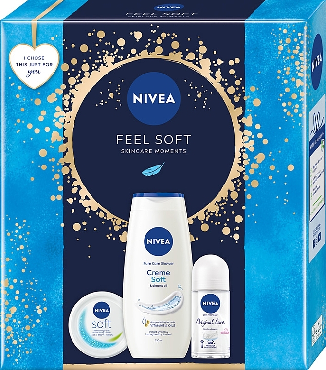 Набор - NIVEA Feel Soft (sh/gel/250ml + cr/100ml + deo/50ml) — фото N1