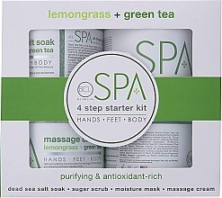 Духи, Парфюмерия, косметика Набор - BCL SPA 4 Step Starter Kit Lemongrass Green Tea (scr/454g + salt/454g + mask/473ml + cr/473ml)