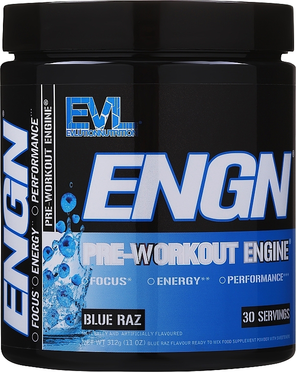 Пищевая добавка "До тренировки", ягоды - EVLution Nutrition ENGN Pre-Workout Blue Raz — фото N1