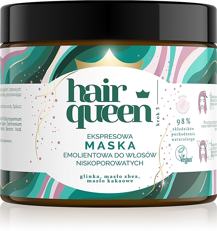 Пом'якшувальна експрес-маска для малопористого волосся - Hair Queen Mask — фото N1