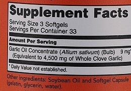 Капсулы "Чесночное масло", 1500 mg - Now Foods Garlic Oil — фото N5