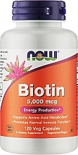 Диетическая добавка "Биотин 5000 мкг", в капсулах - Now Biotin 5000 Mcg Energy Production — фото N3