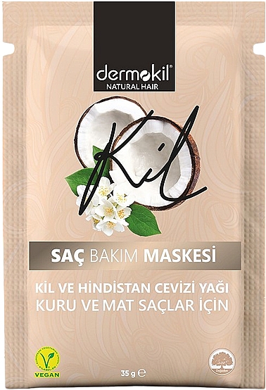 Маска для сухого волосся з кокосовим маслом - Dermokil Clay and Coconut Hair Mask — фото N1
