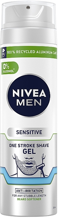 Гель для гоління "Одним рухом" для чутливої шкіри - NIVEA MEN Sensitive One Stroke Shave Gel