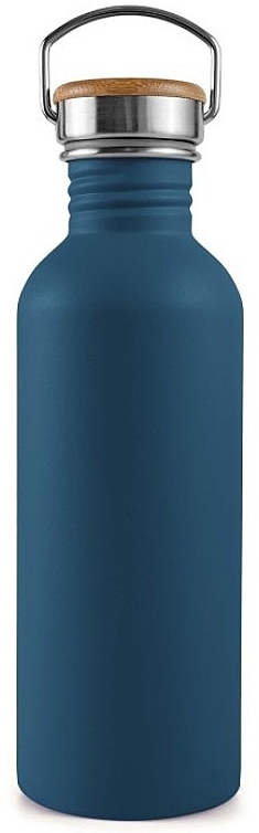 Бутылка для воды из нержавеющей стали с бамбуковой крышкой, 750 мл, синяя - Bambaw — фото N1
