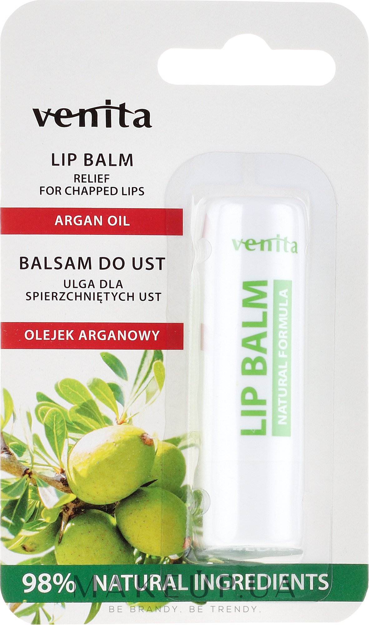 Бальзам для губ "Олія арганії" - Venita Lip Balm Argan Oil — фото 4g