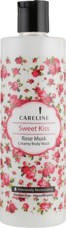 Крем-гель для душу з ароматом мускусу і троянди - Careline Sweet Kiss Rose Musk Creamy Body Wash — фото N1