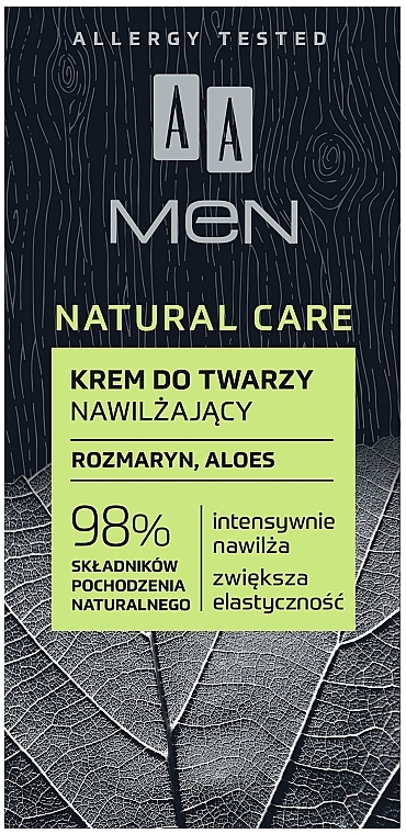 Увлажняющий крем для лица - AA Men Natural Care Moisturising Face Cream — фото N3