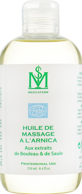 Масло масажне з екстрактами берези і верби - Medicafarm Body Care Massage Oil Arnica Effet Froid — фото N3