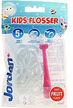 Набор - Jordan Kids Flosser (floss/1szt + refils/36szt), розовый — фото N1