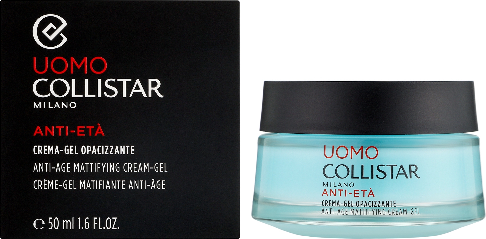 Матирующий антивозрастной крем для лица - Collistar Uomo Anti-Age Mattifying Cream-Gel — фото 50ml