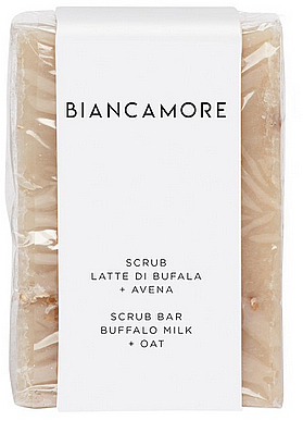 Скраб мыло на основе натурального овса - Biancamore Scrub Bar Buffalo Milk And Oat — фото N1