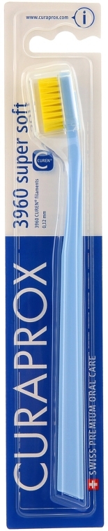 Зубна щітка CS 3960 "Super Soft", D 0,12 мм, блакитна, жовта щетина - Curaprox — фото N1