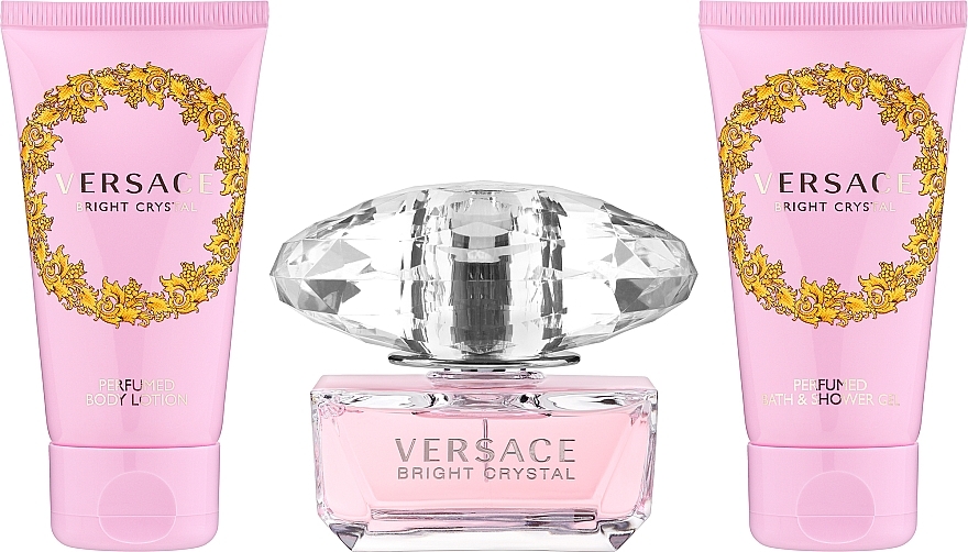 Versace Bright Crystal - Набор (edt/50ml + b/lot/50ml + sh/gel/50ml) — фото N2