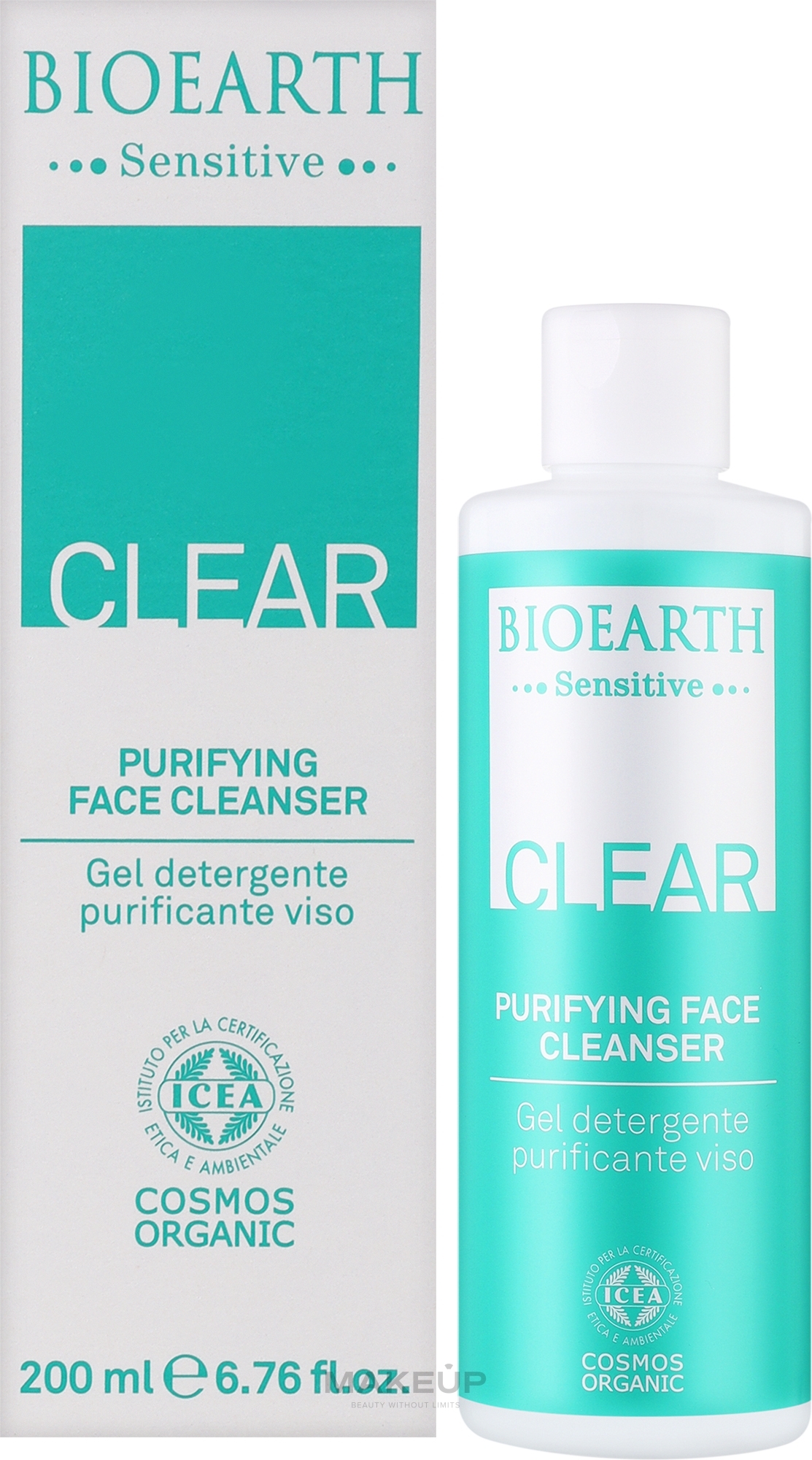 Очищуючий гель для проблемної та комбінованої шкіри обличчя -  Bioearth Sensitive Clear Purifying Face Cleanser — фото 200ml