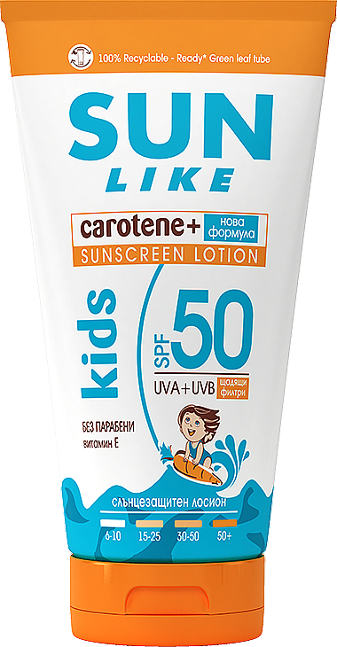 Детский солнцезащитный лосьон для тела - Sun Like Kids Sunscreen Lotion SPF 50 New Formula — фото N1