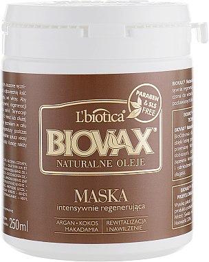 Маска для волосся "Натуральні олії" - L'biotica Biovax Natural Hair Mask Intensive Regeneration — фото N2