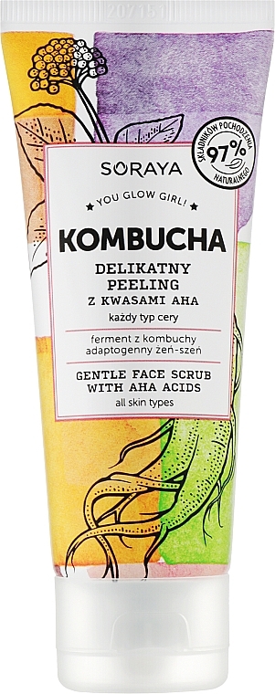 Пілінг для обличчя з AHA-кислотами - Soraya Kombucha Gentle Face Scrub With AHA Acids — фото N1