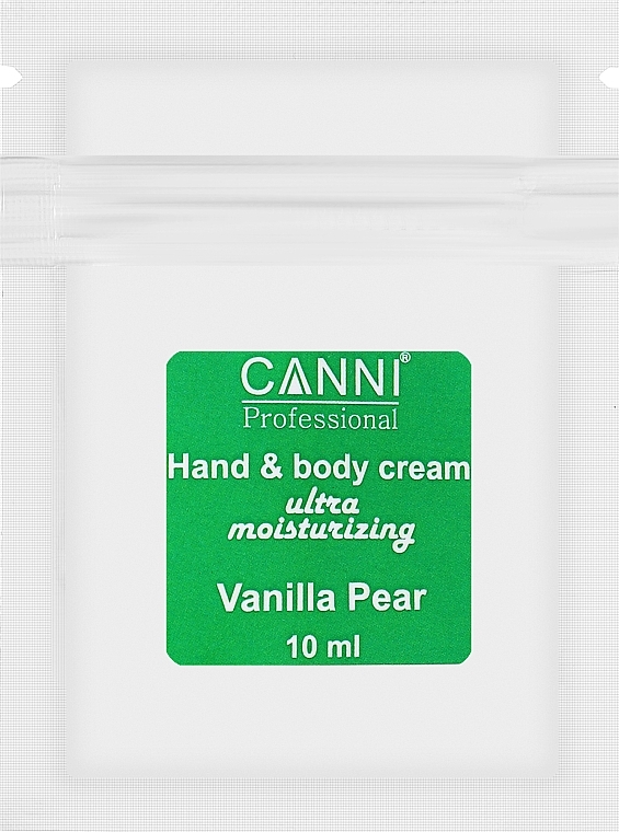 Крем ультразволожуючий для рук і тіла "Ванільна груша" - Canni Hand & Body Cream (саше) — фото N1