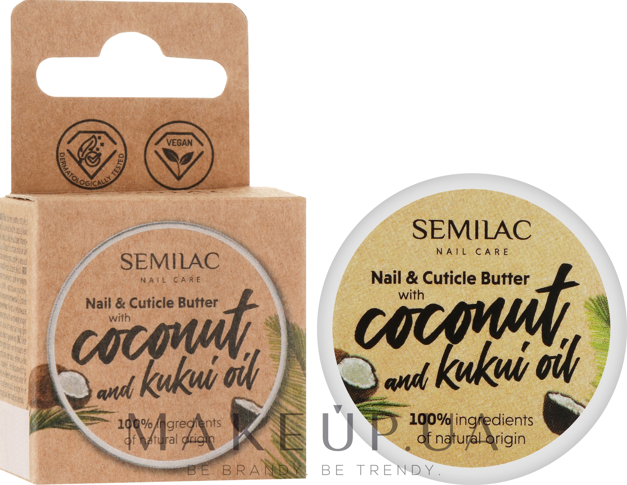 Олія для кутикули та нігтів із кокосовим маслом - Semilac Nail Care Coconut and Kukui Oil — фото 12g