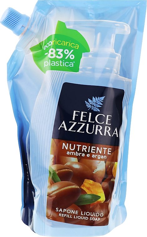 Жидкое мыло "Амбра и арган" - Felce Azzurra Nutriente Amber & Argan (дой-пак) — фото N1
