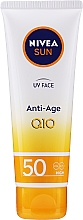 Духи, Парфюмерия, косметика Солнцезашитный крем для лица SPF50 - NIVEA Sun UV Face Q10 Anti-Age & Anti-Pigments