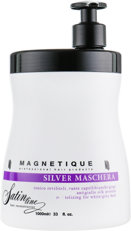 Маска с эффектом анти-желтизны и протеинами шелка для светлых волос - Magnetique Mask Silver Satin Line — фото N3