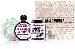 Духи, Парфюмерия, косметика УЦЕНКА! Набор - Mr.Scrubber "Blackberry" (body/scr/300 g + sh/gel/275 ml + sh/sponge)*