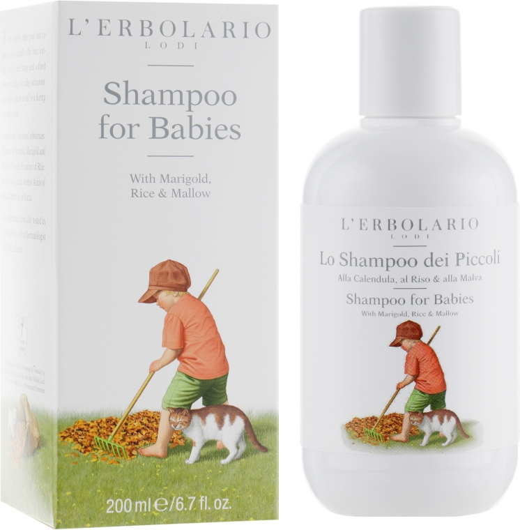 Шампунь дитячий "Календула, рис і мальва" - L'Erbolario Shampoo For Babies — фото N1
