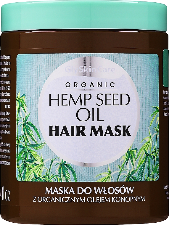 Маска для волос с органическим маслом конопли - GlySkinCare Organic Hemp Seed Oil Hair Mask