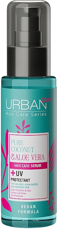 Сыворотка для защиты цвета волос - Urban Pure Coconut & Aloe Vera Hair Serum — фото N1