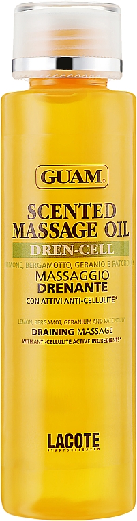 Ароматизована масажна олія з дренажним ефектом - Guam Scented Massage Oil Dren-Cell — фото N1