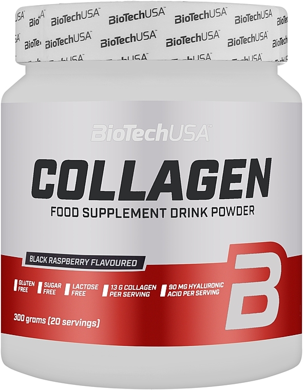 Пищевая добавка "Коллаген" со вкусом черной малины - BiotechUSA Collagen Food Supplement Drink Powder  — фото N1