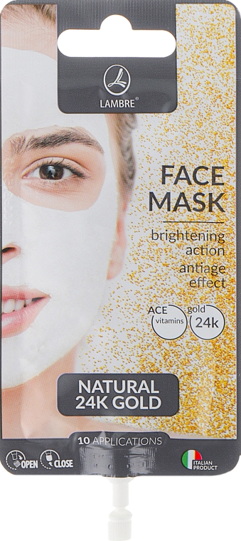 Маска для лица с золотом - Lambre Natural 24K Gold Face Mask — фото N1