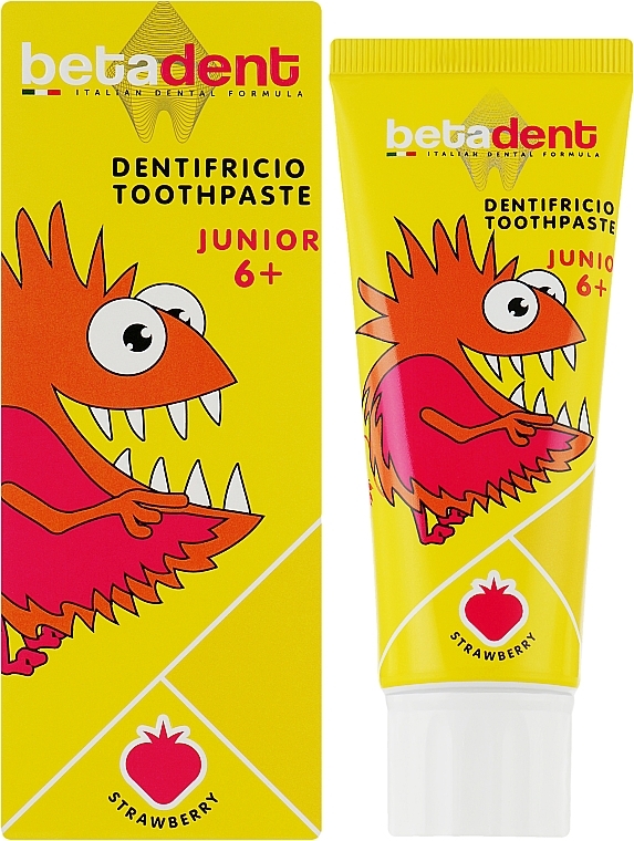 Зубна паста для дітей від 6 років - Betadent Dentifricio Toothpaste Junior Strawberry — фото N2